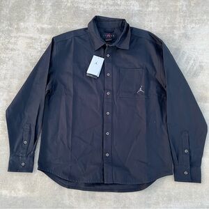 NWT Jordan Charcoal Button-Up Shirt with Grey Logo